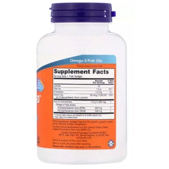 Омега 3 NOW Foods Ultra Omega 3-D 90 Fish Softgels - фото 2