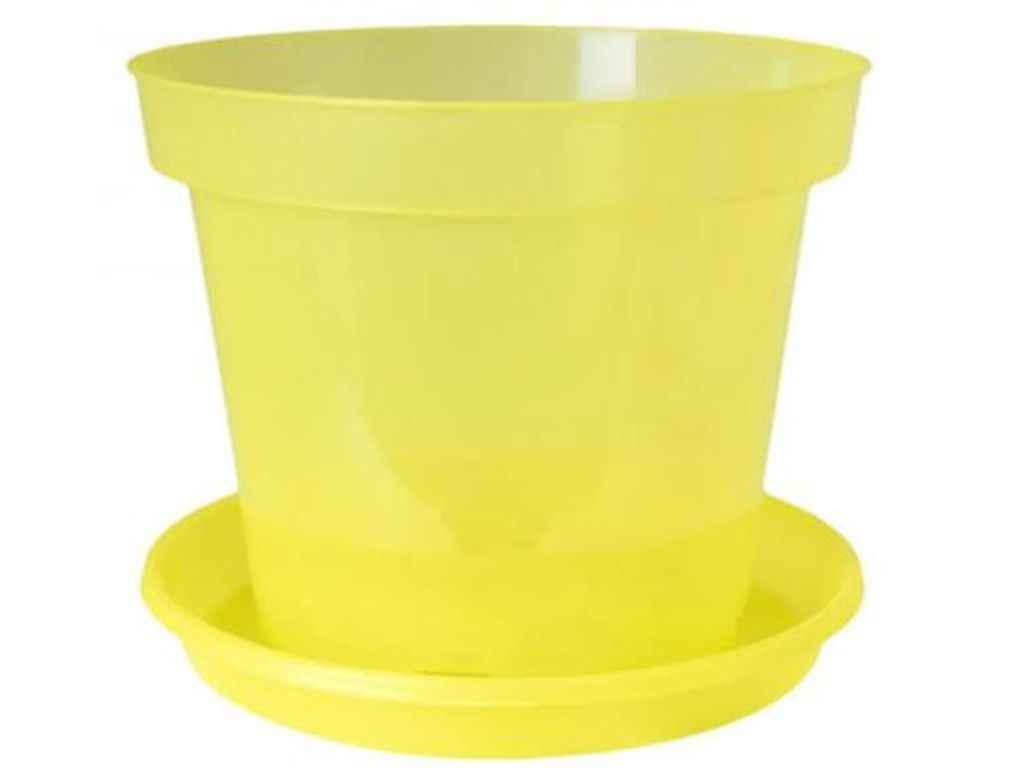 Горщик для квітів ЕТАЛОН-С Орхідея з піддоном 1,5 л 150 мм Жовтий (115) - фото 1
