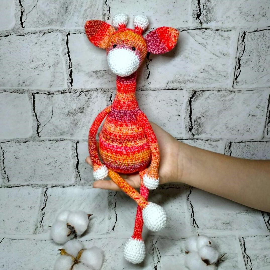 Мягкая игрушка вязаная ручной работы Жираф Полосатик амигуруми (202-20) - фото 2 Мягкая игрушка вязаная ручной работы Жираф Полосатик амигуруми (202-20) - фото 2