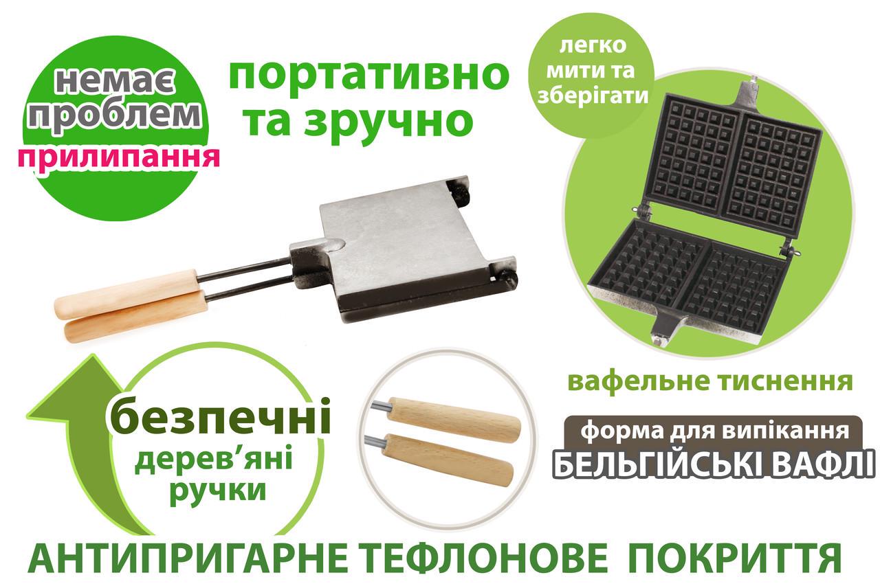 Вафельниця прямокутна з антипригарним тефлоновим покриттям (20011) - фото 3 Вафельниця прямокутна з антипригарним тефлоновим покриттям (20011) - фото 3