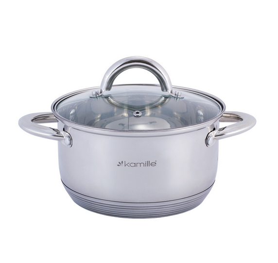 Каструля з кришкою Kamille з нержавіючої сталі 2,4 л (5772)