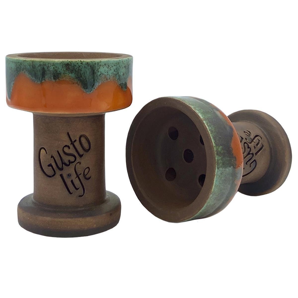 Чаша для кальяна Gusto Bowls Rook Orange/Green (19072023-13) Чаша для кальяна Gusto Bowls Rook Orange/Green (19072023-13)