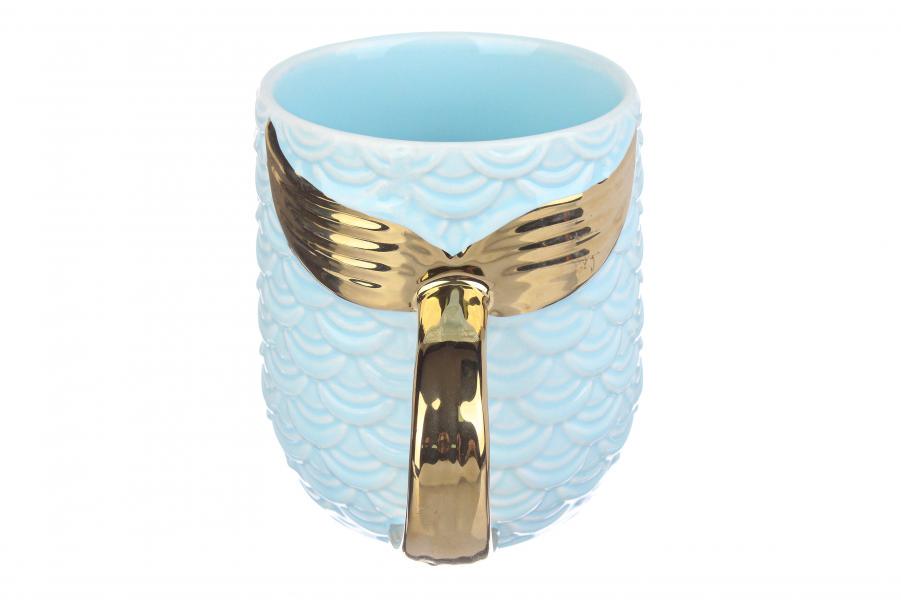 Чашка керамическая Хвост русалки 400 мл Blue/Gold (66-7029) - фото 2