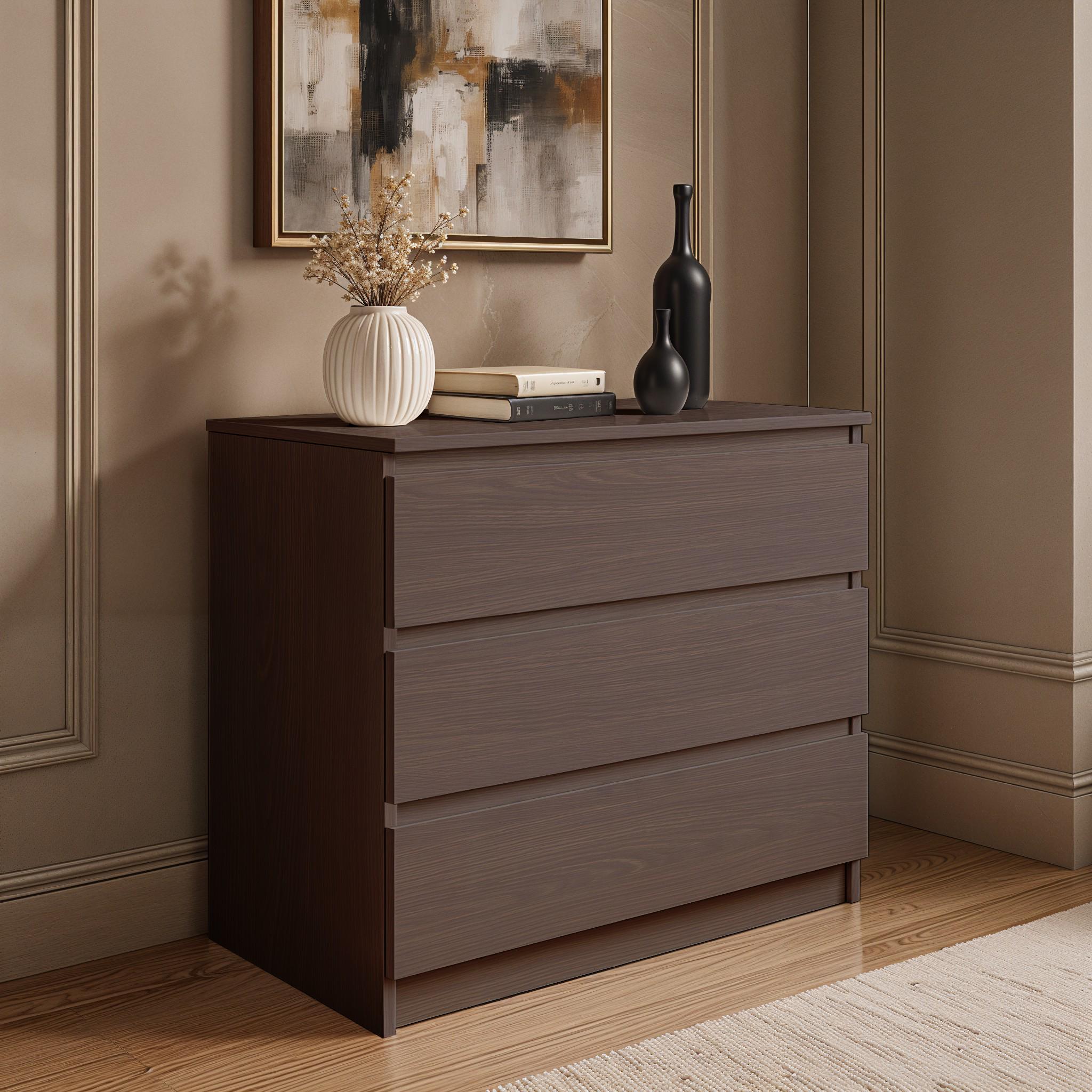 Комод на 3 ящика без ручек FT-214 800х400х755 мм Венге магия - фото 2