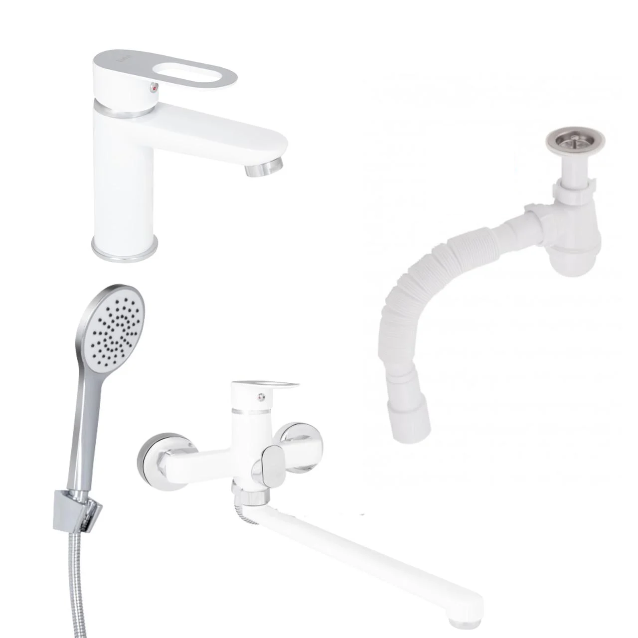 Комплект для ванной Latwa смеситель для раковины LDLAT001WHI45423/смеситель для ванной LDLAT005WHI45425 (2732970681)