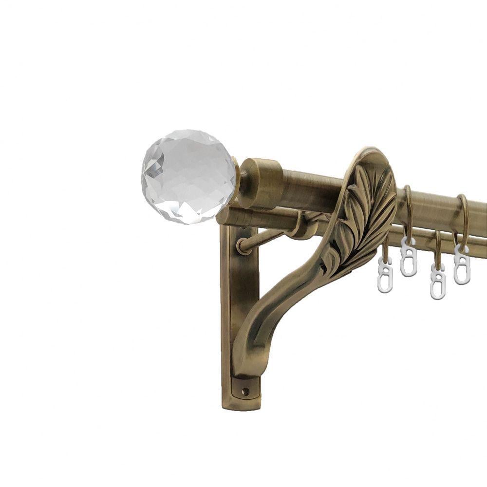 Карниз металлический Orvit Люмиера двухрядная ретро/гладкая труба/кольцо металлическое Антик 25/19 мм 240 см (4301696)