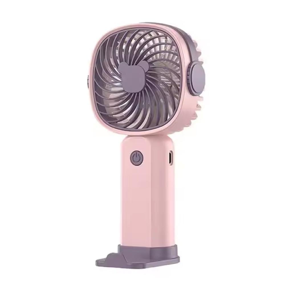 Вентилятор портативный Portable Fan PF-01 аккумуляторный 3 скорости USB Розовый (SS-76)