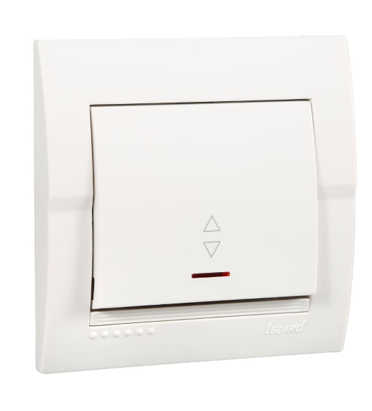 Выключатель одноклавишный Lezard Deriy проходной с подсветкой Белый (26300386)