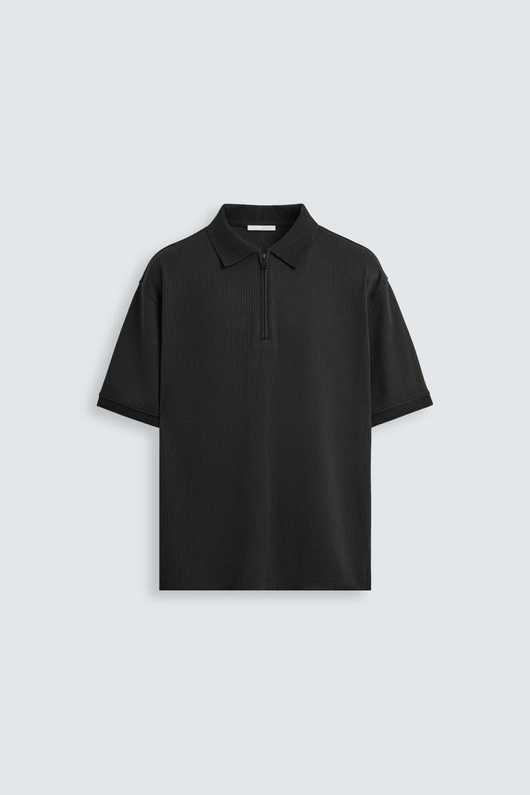 Поло в рубчик Zara XL Чорний (29881101)