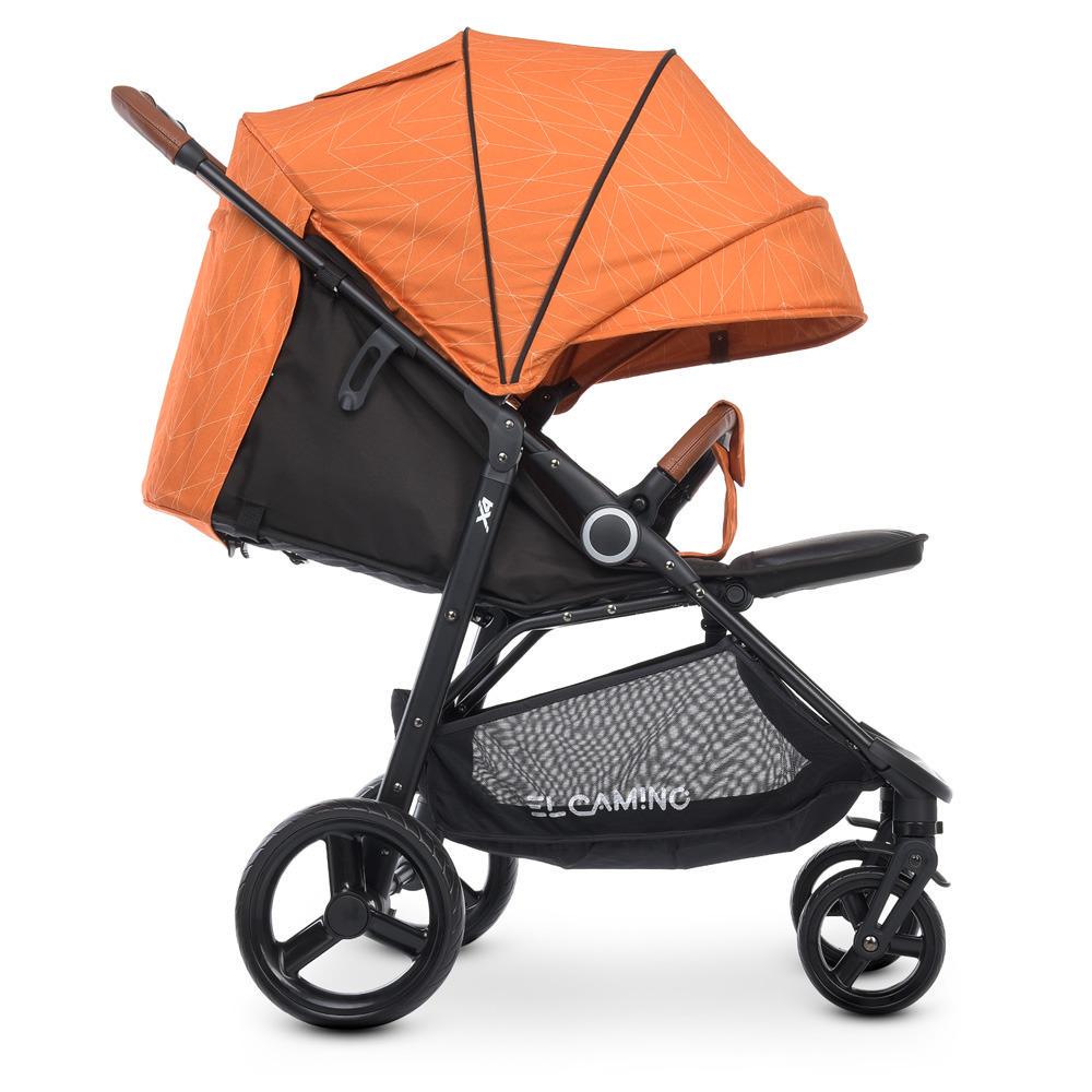 Коляска-книжка El Camino X4 Orange Lines прогулочная Оранжевый (ME 1024) - фото 3 Коляска-книжка El Camino X4 Orange Lines прогулочная Оранжевый (ME 1024) - фото 3