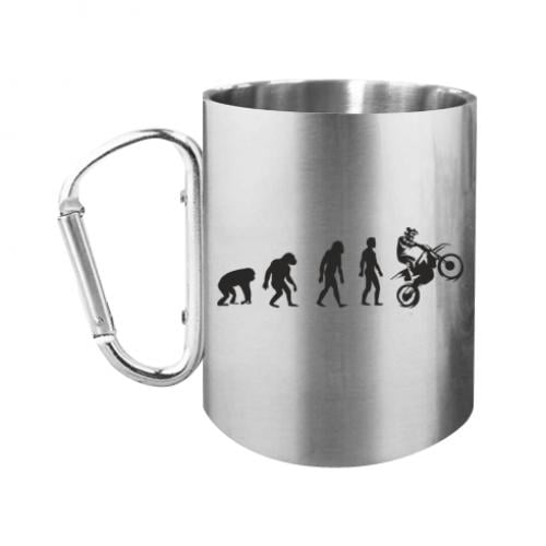 Чашка с ручкой карабином Эволюция мотоциклиста 280 мл Серебряный (11975164-49-175517) Чашка с ручкой карабином Эволюция мотоциклиста 280 мл Серебряный (11975164-49-175517)