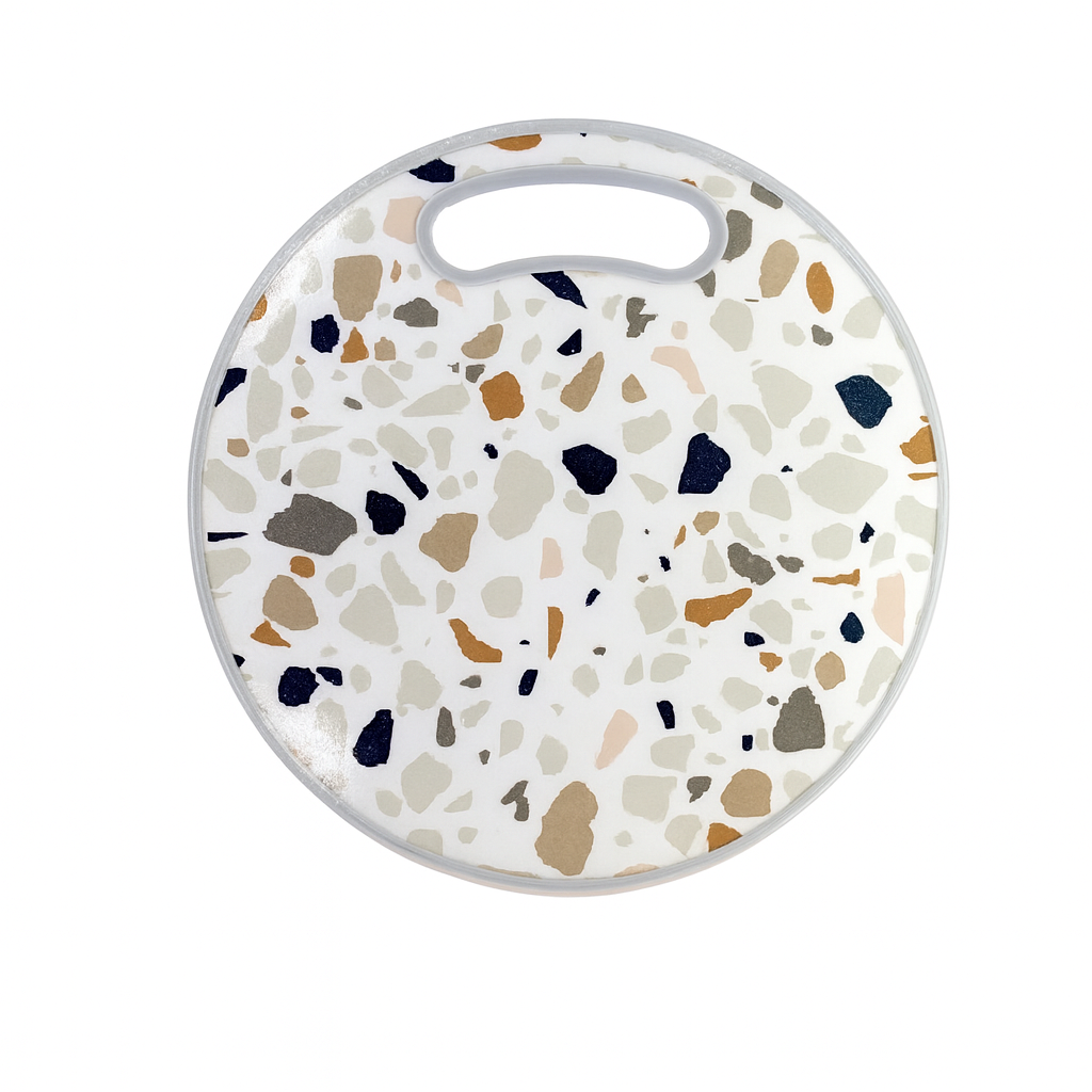 Доска разделочная кухонная с ручкой Stenson R90367 30х30 см мрамор Разноцветный (7c8c26cc)