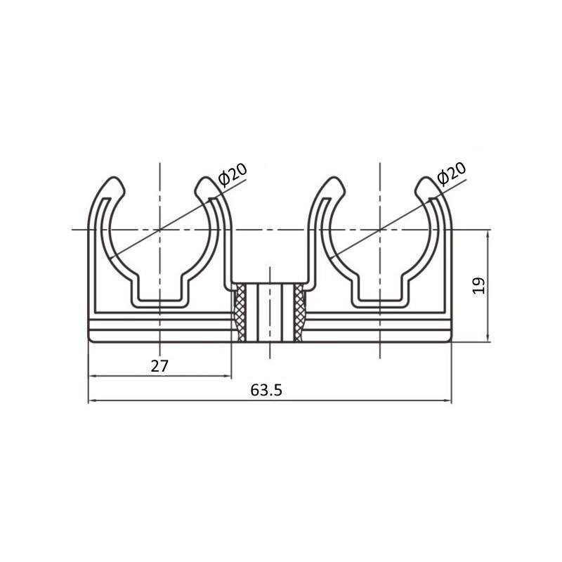 Крепление двойное Blue Ocean PPR 20 мм (SD00005805) - фото 2