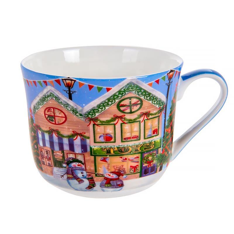 Чашка фарфоровая Lefard Рождественские магазины 470 мл Мульти (924-731)