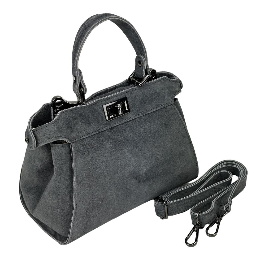 Жіноча сумка крос-боді Royal Bag F-IT-4442G замшева Сірий (8074) - фото 5 Жіноча сумка крос-боді Royal Bag F-IT-4442G замшева Сірий (8074) - фото 5