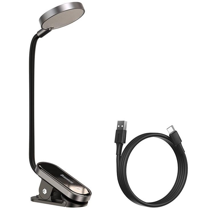 Лампа BASEUS Comfort Reading Mini Clip Lamp DGRAD-0G аккумуляторная настольная Серый (513991)