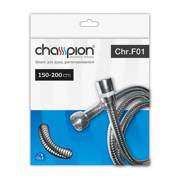 Душовий шланг Champion Chr.F01 HO0009 в металевому обплетені 2000 мм Хром (80810)