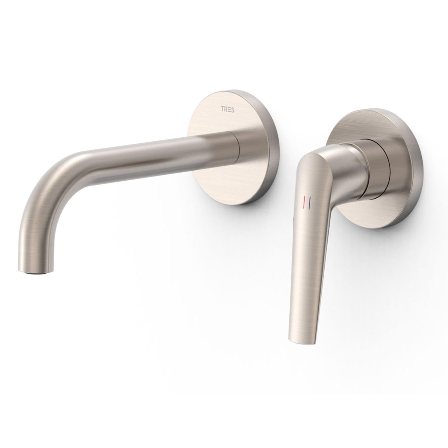 Смеситель для умывальника Tres FUJI 28130001AC настенный однорычажный Сатин (197284)