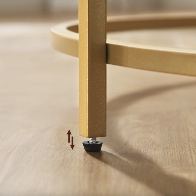 Журнальный столик Leobert Oskar круглый с мраморной столешницей Золотой (4643) - фото 6