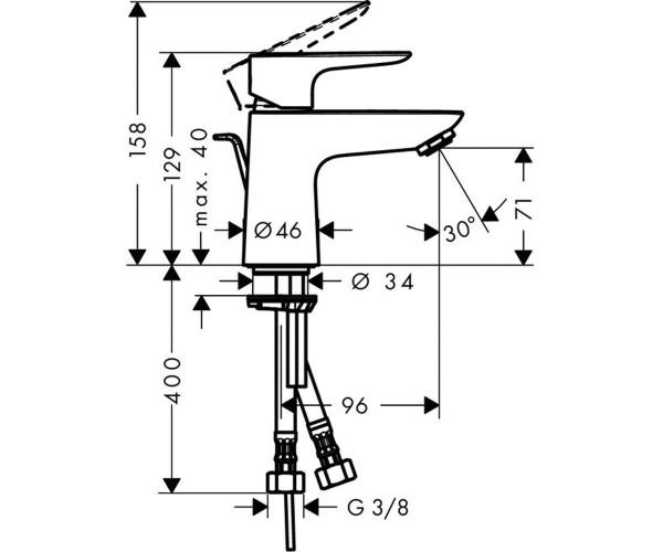 Змішувач для раковини HansGrohe Talis E 80 71700000 (24451) - фото 2