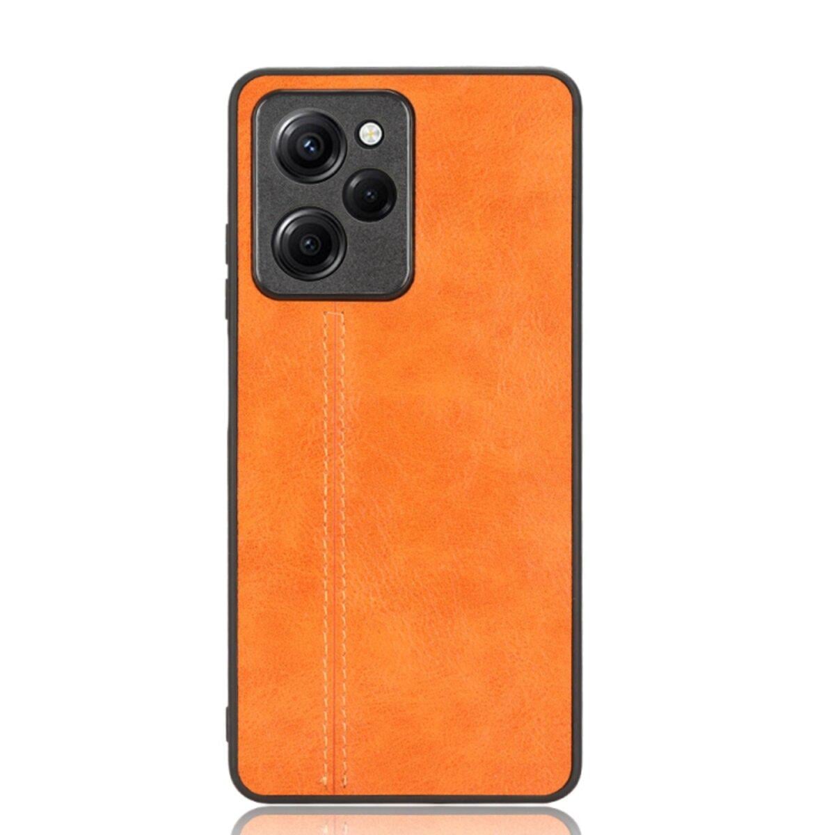 Противоударный чехол для Xiaomi Poco X5 Pro 5G Cosmiс Leather Case Orange