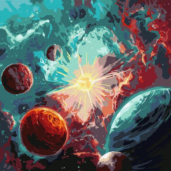 Картина по номерам Идейка Вокруг солнца 50х50 см с красками металлик в термопакете (KHO9540)