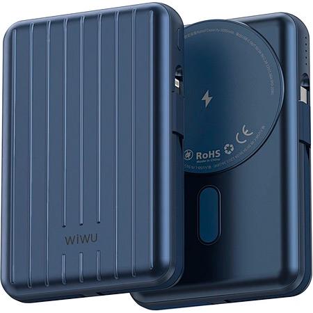 Зовнішній акумулятор WiWU PP04 Trunk Series Magnetic Wireless 20000 mAh 22,5W Blue (6936686411530) - фото 2 Зовнішній акумулятор WiWU PP04 Trunk Series Magnetic Wireless 20000 mAh 22,5W Blue (6936686411530) - фото 2