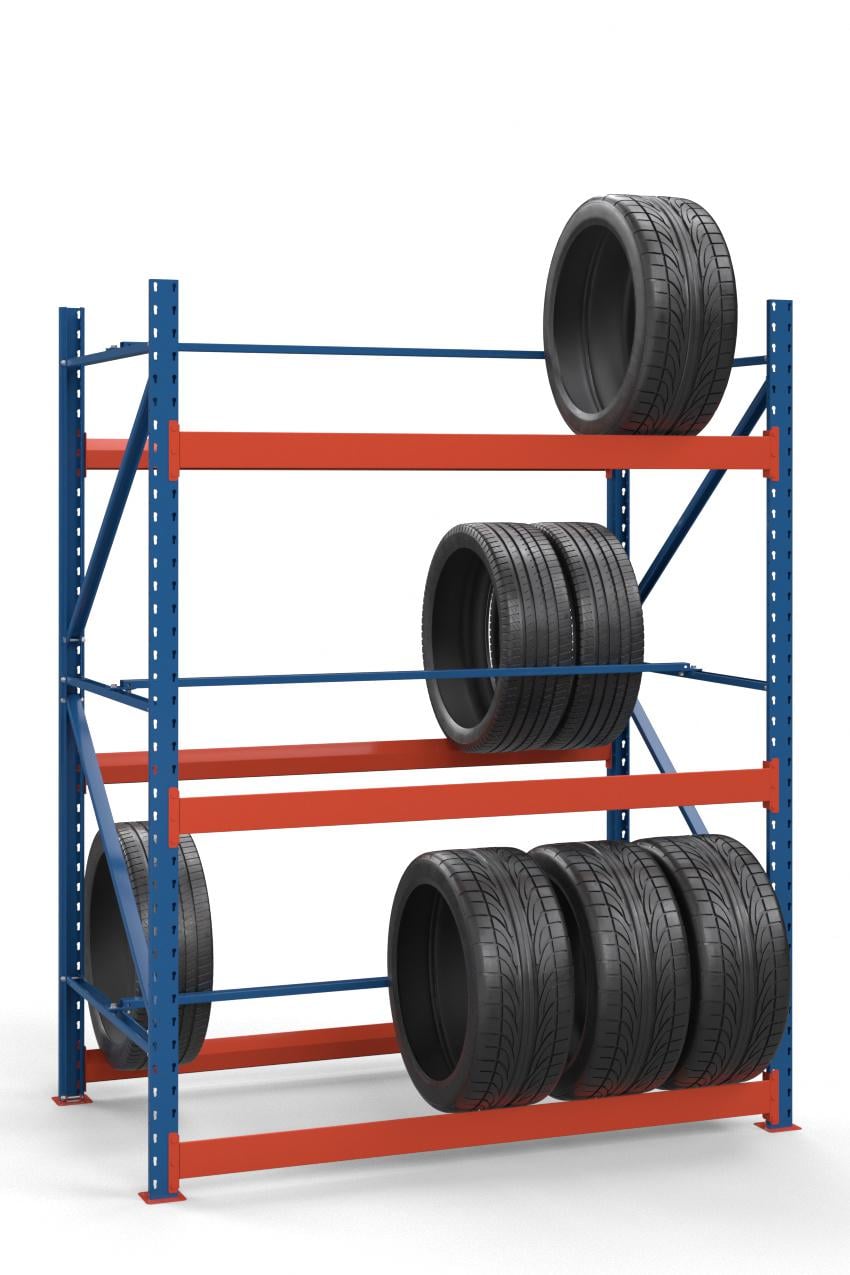 Стеллаж металлический для шин Абра SN-Ш_2 крашеный 2000х1230х900 мм 3 яруса
