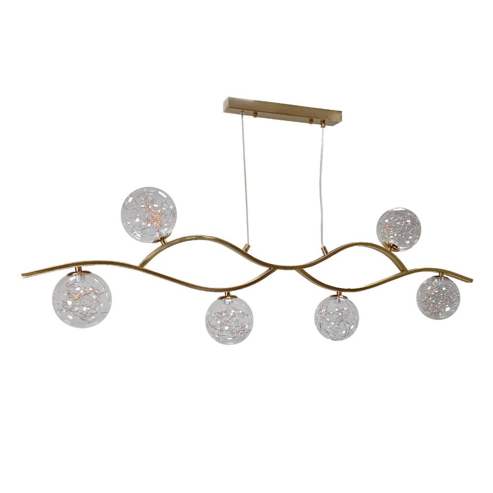 Люстра Levistella 909-8078-6 BRZ+LED в форме волны 120х31х21 см Бронзовый (14-16-LVS3805)