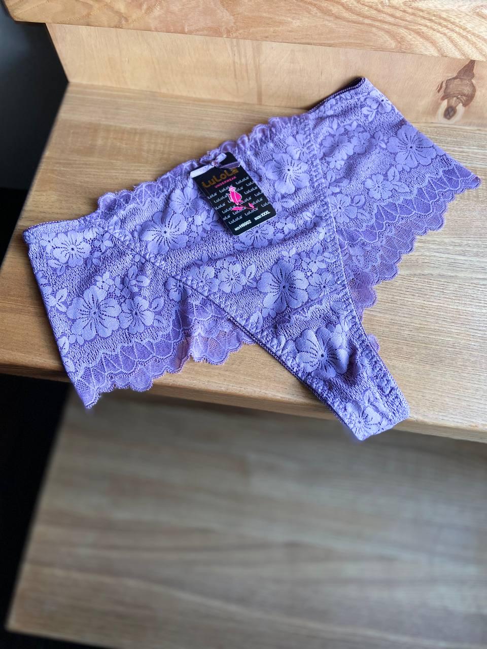 Трусы стринги кружевные с высокой посадкой 4XL (Н6002-7)