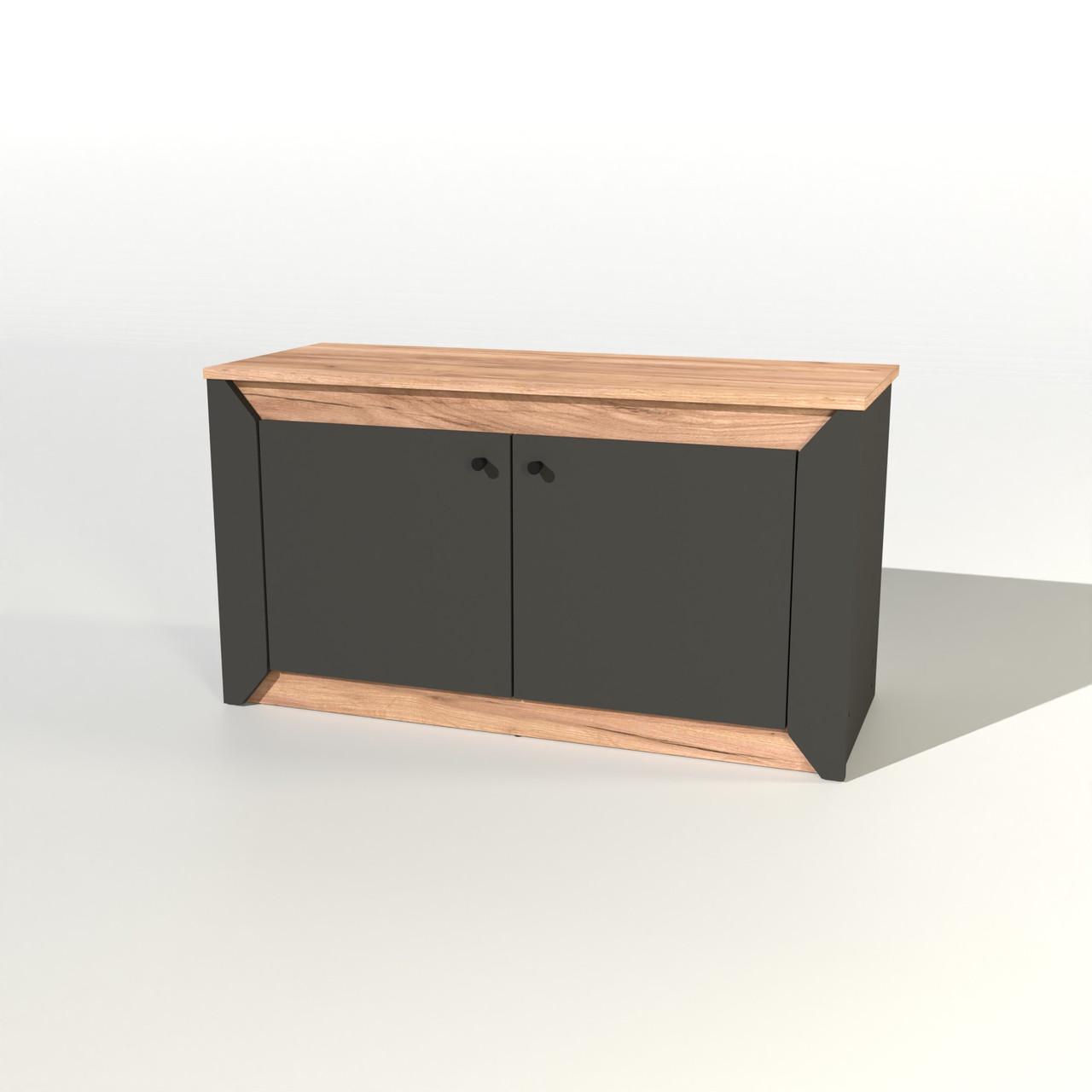 Тумба 2-х дверная закрытая Эверест Нордик-980 98х38х53 см Графит/Дуб крафт золотой (DTM-5526)