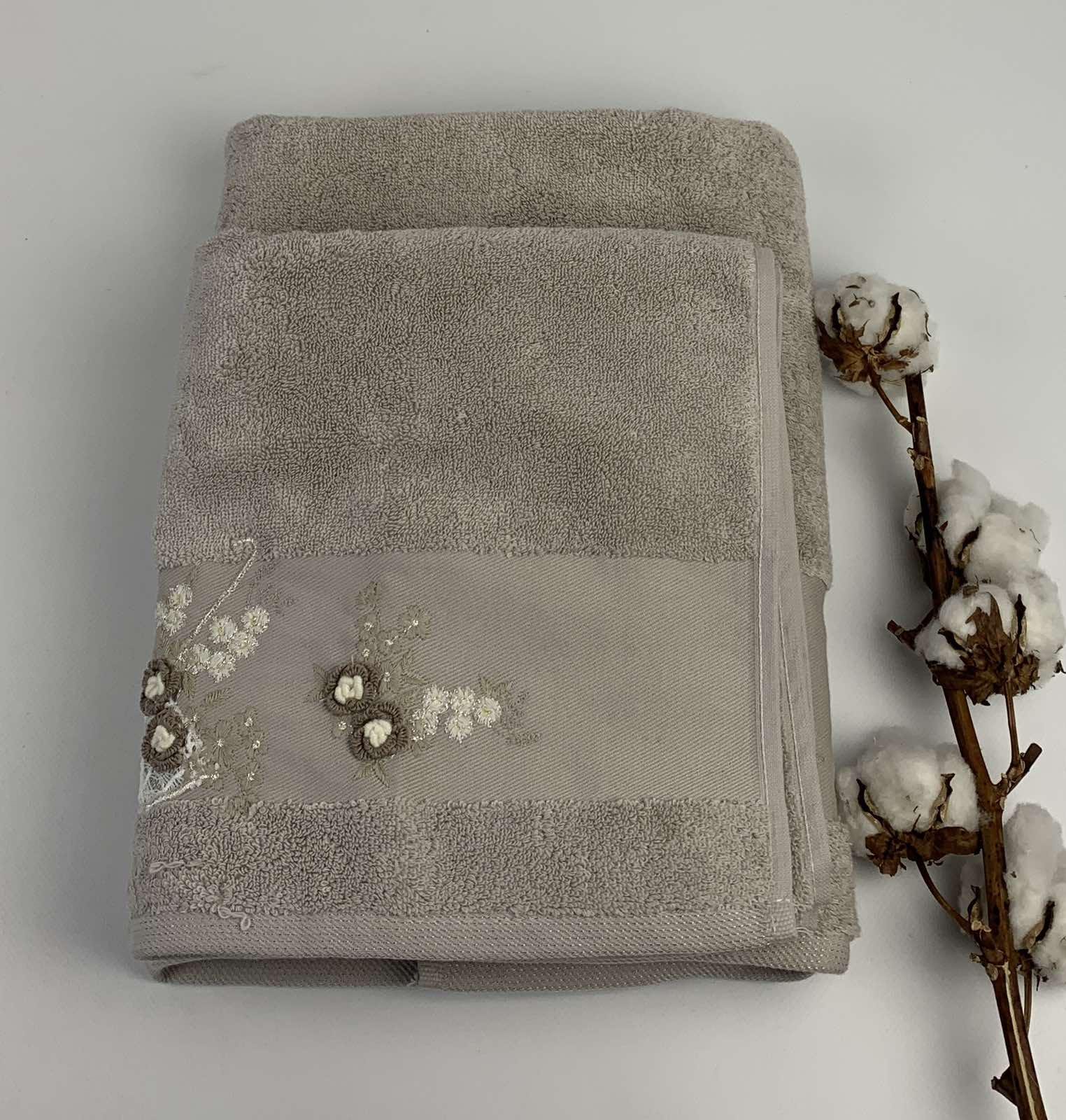 Набір рушників Pupilla Elanur Model-2 2 шт. 70x140 см Бежевий (CN31540) - фото 1