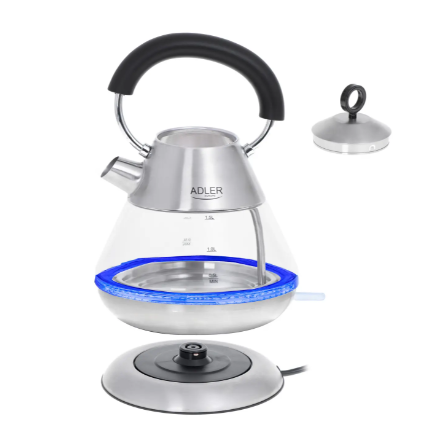 Електрочайник скляний Adler STRIX з підсвічуванням 1,5 л 2200 Вт (28432303) - фото 4
