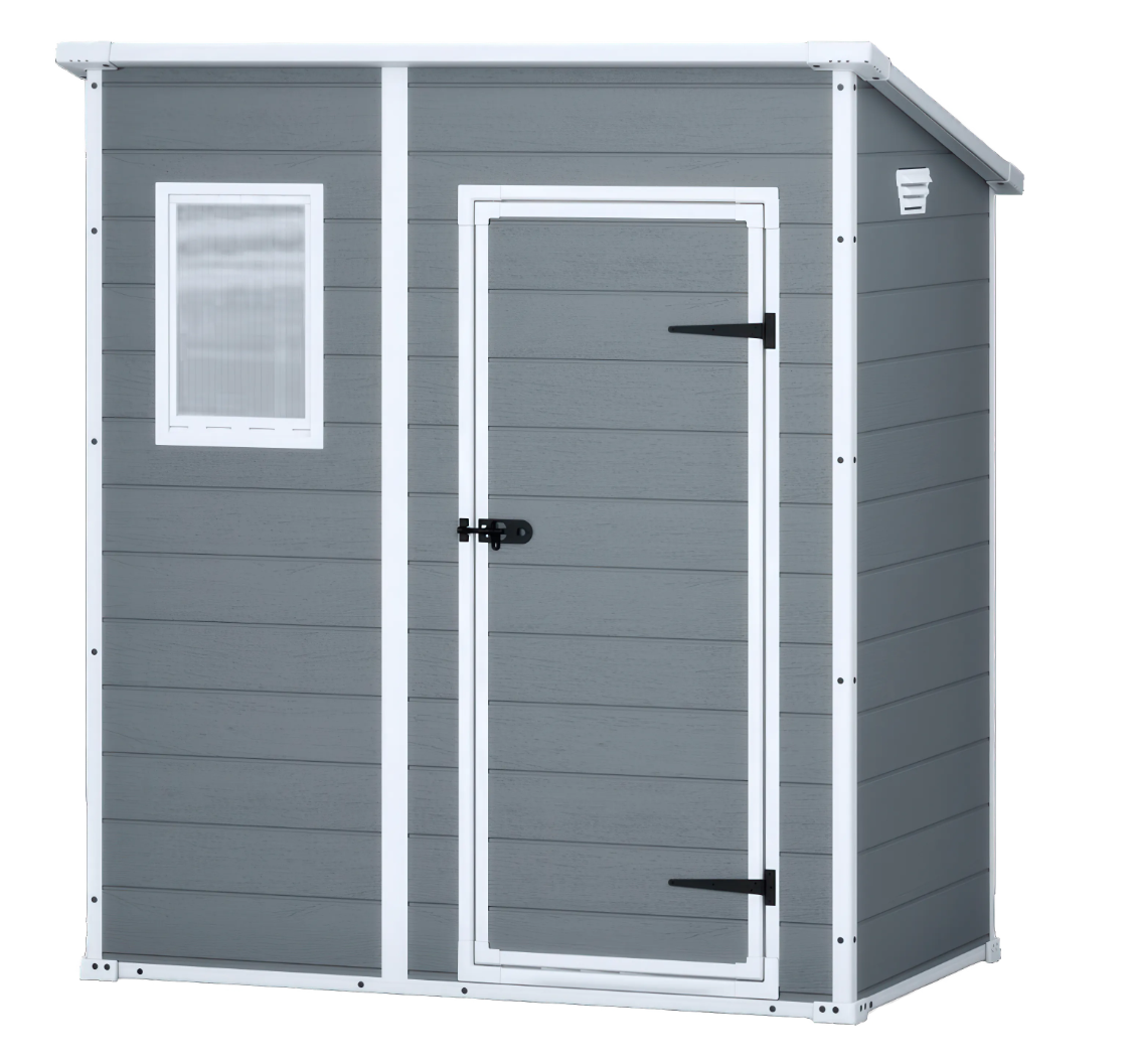 Домик садовый пластиковый Keter Manor Pent 6x4 183х111 см Серый (230394)