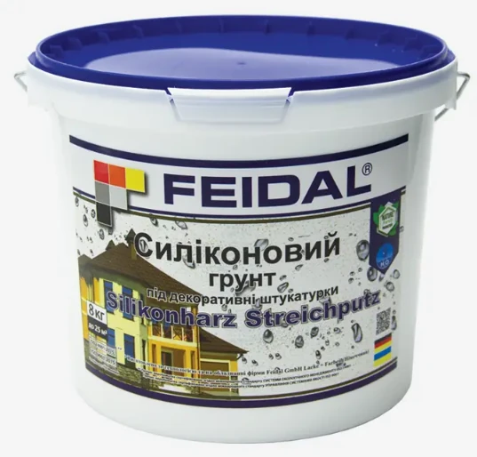 Грунт силиконовый под декоративные штукатурки Feidal Silikonharz Streichputz 8 кг (2028273657)