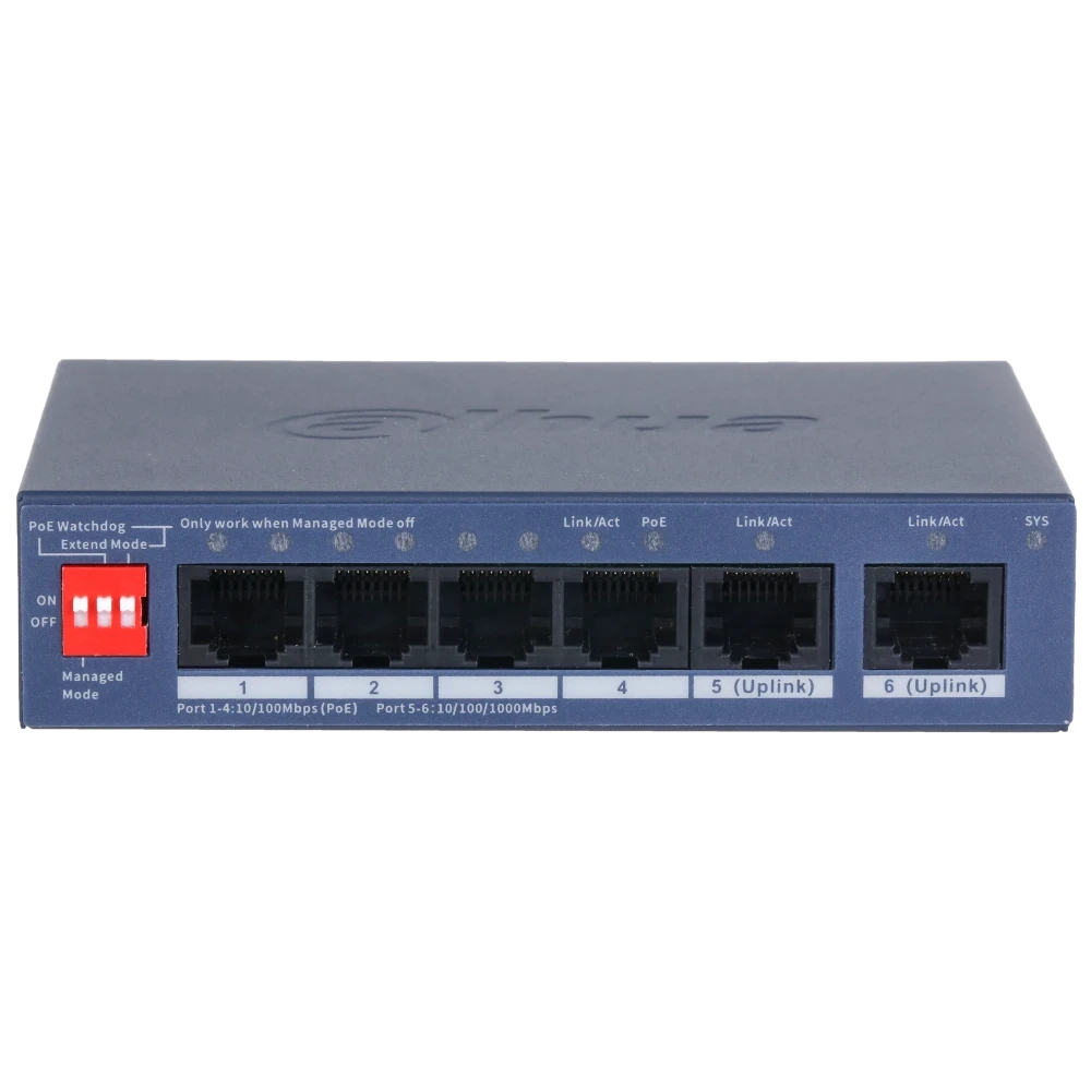 Комутатор 6 портів керований Dahua DH-CS4006-4ET2GT-36 PoE (2863456200)