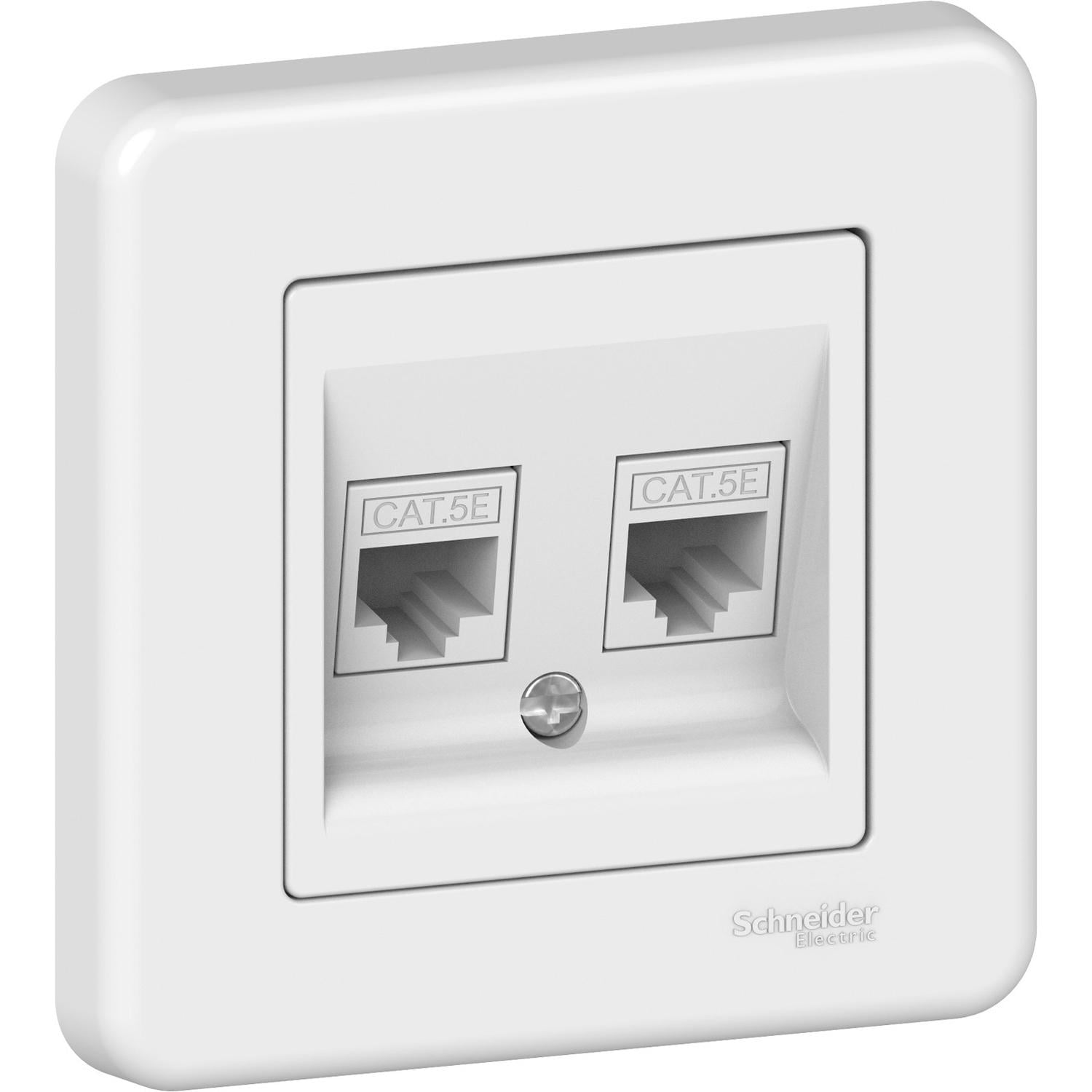 Розетка компьютерная Schneider Electric Leona RJ45 5Е UTP двойная Белый (LNA4400121)