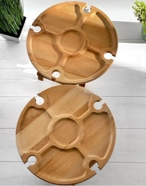 Столик винний на 4 келихи бук 35х35х17 см (008ст) - фото 4