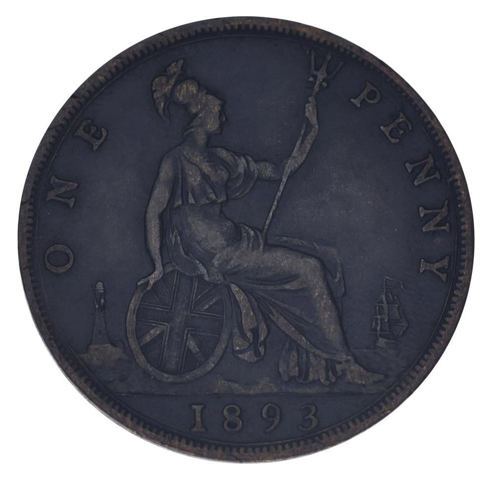 Коллекционная монета Великобритания 1 пенни 1893 F-VF (М24421)