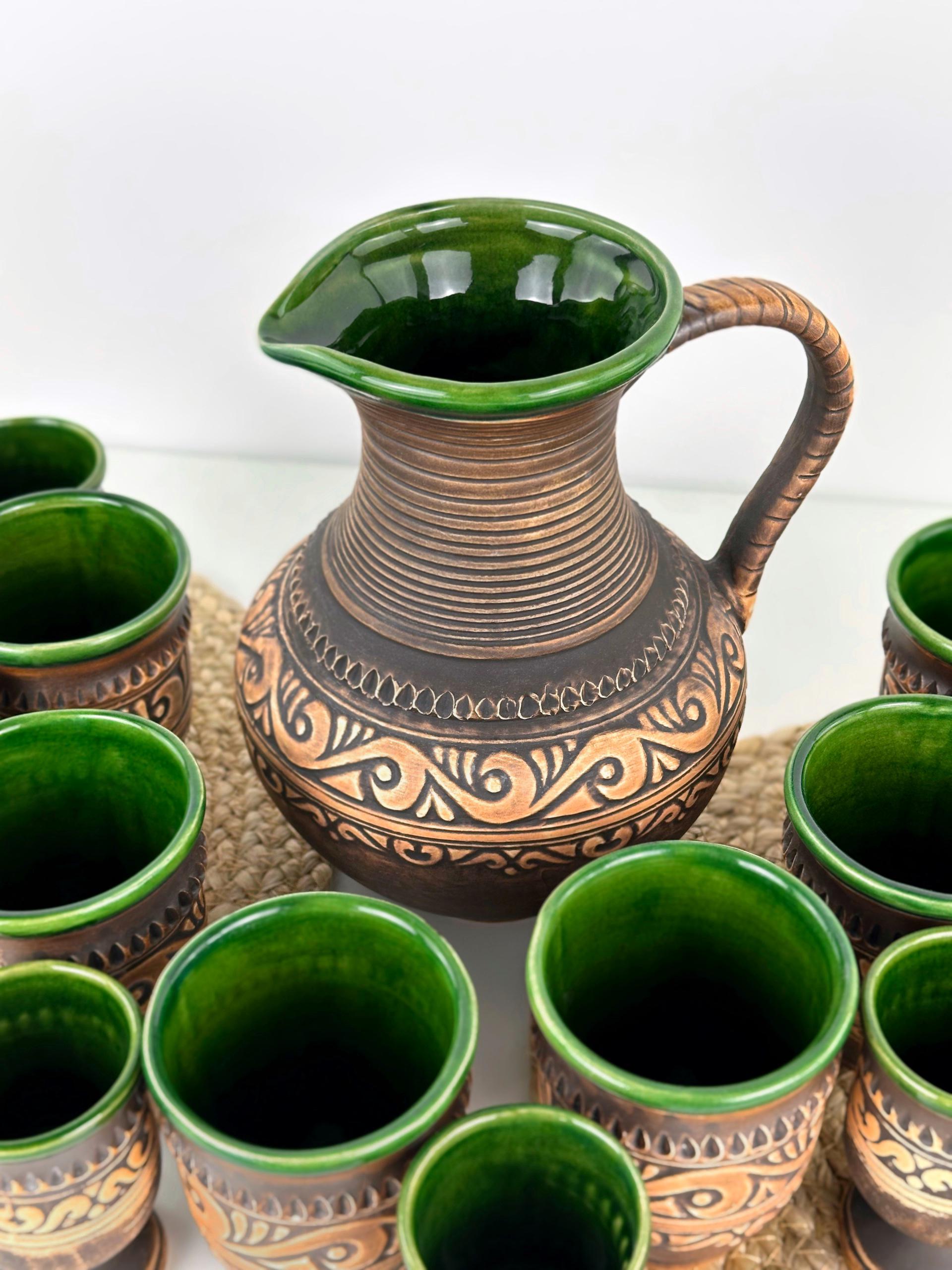 Набір глиняного посуду для напоїв Гражда на 6 чоловік Коричневий (17019-30) - фото 6 Набір глиняного посуду для напоїв Гражда на 6 чоловік Коричневий (17019-30) - фото 6