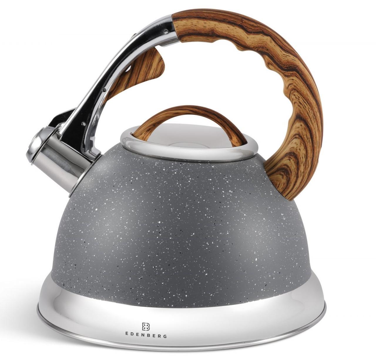 Чайник зі свистком для індукційної плити Edenberg EB-8852 3 л мармурове покриття Сірий (2530558918)