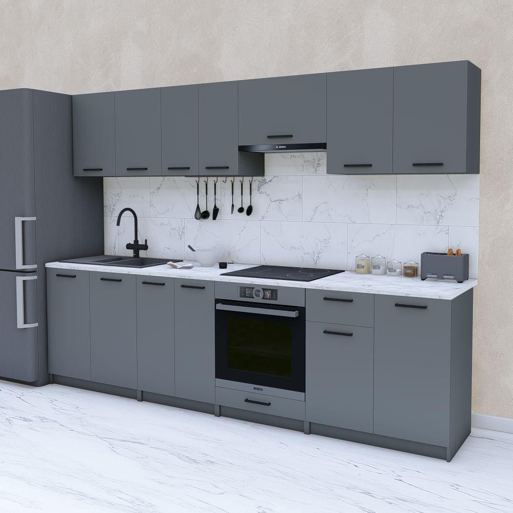 Готова кухня модульна з ДСП 2,8 м Графіт (МП31Б)