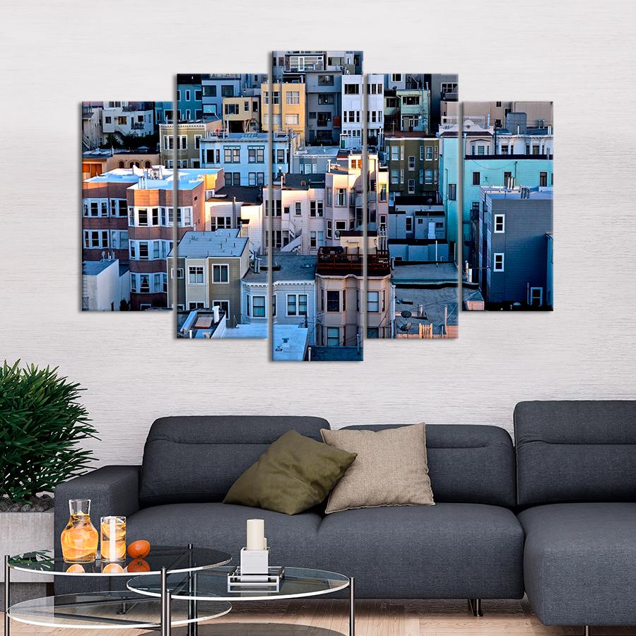 Картина город Архитектура спального района Нью-Йорка 187x119 см (A678-5)