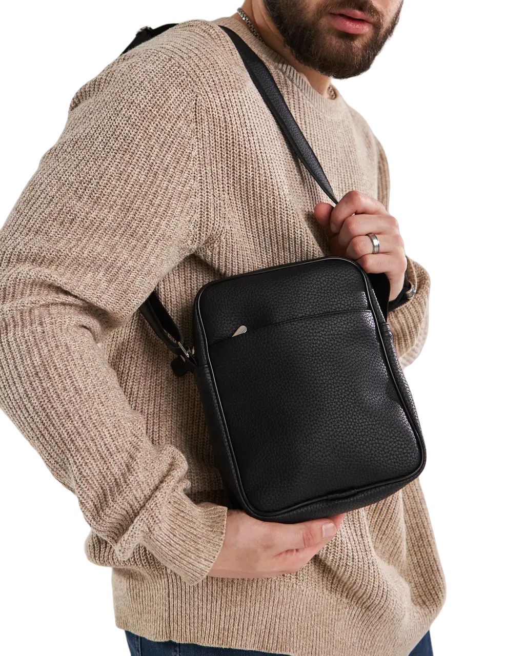 Мужская сумка-месенджер Tobeyou Strong с зернистой эко-кожи (379317078)