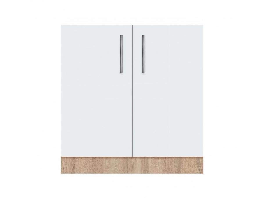Тумба дводверна МАКСІ-МЕблі без ящиків без стільниці 700 Дуб сонома/Білий гладкий (70069)