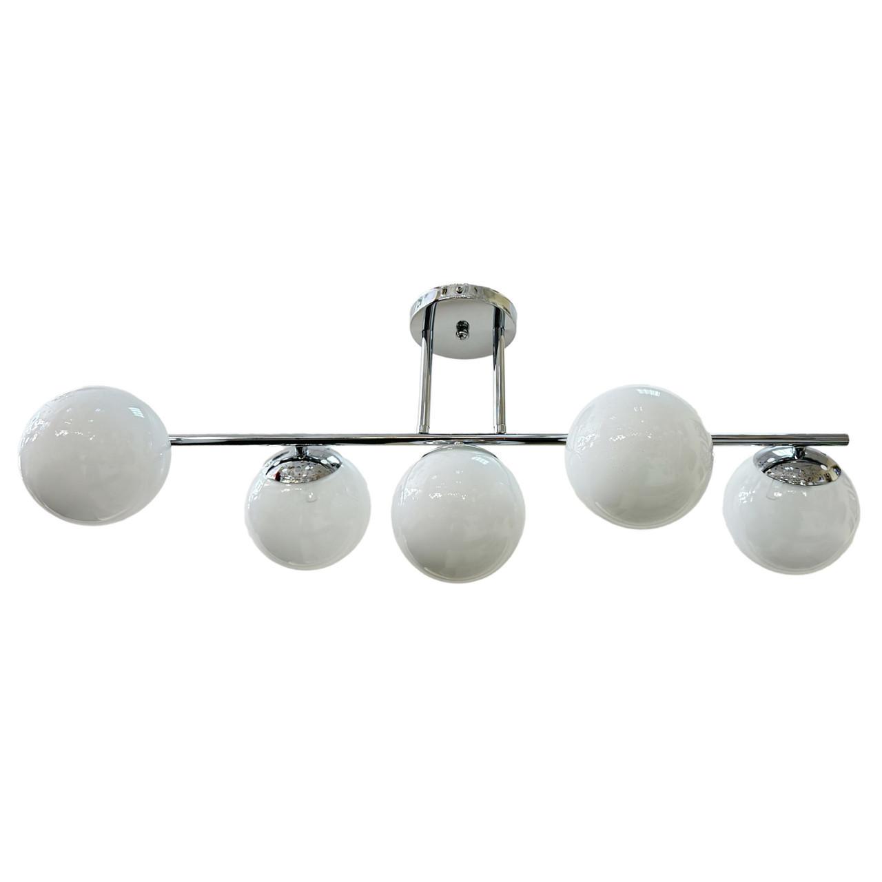 Люстра потолочная на 5 источников света в стиле лофт Хром