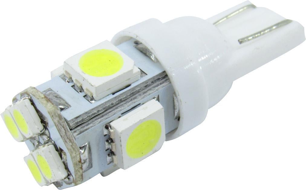 Лампочка без цоколя LED T10_W5W SMD Белый 8-диодов 12V W2.1x9.5d Zollex (упак.-5шт.) T1121