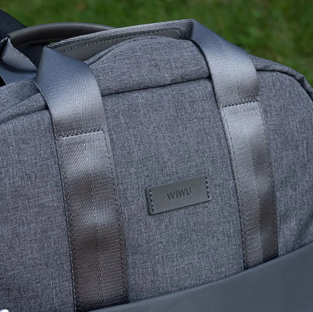 Рюкзак для ноутбуків WIWU Minimalist Backpack із вологостійкого поліестеру нековзке покриття на лямках 15,6" Сірий (46028) - фото 2