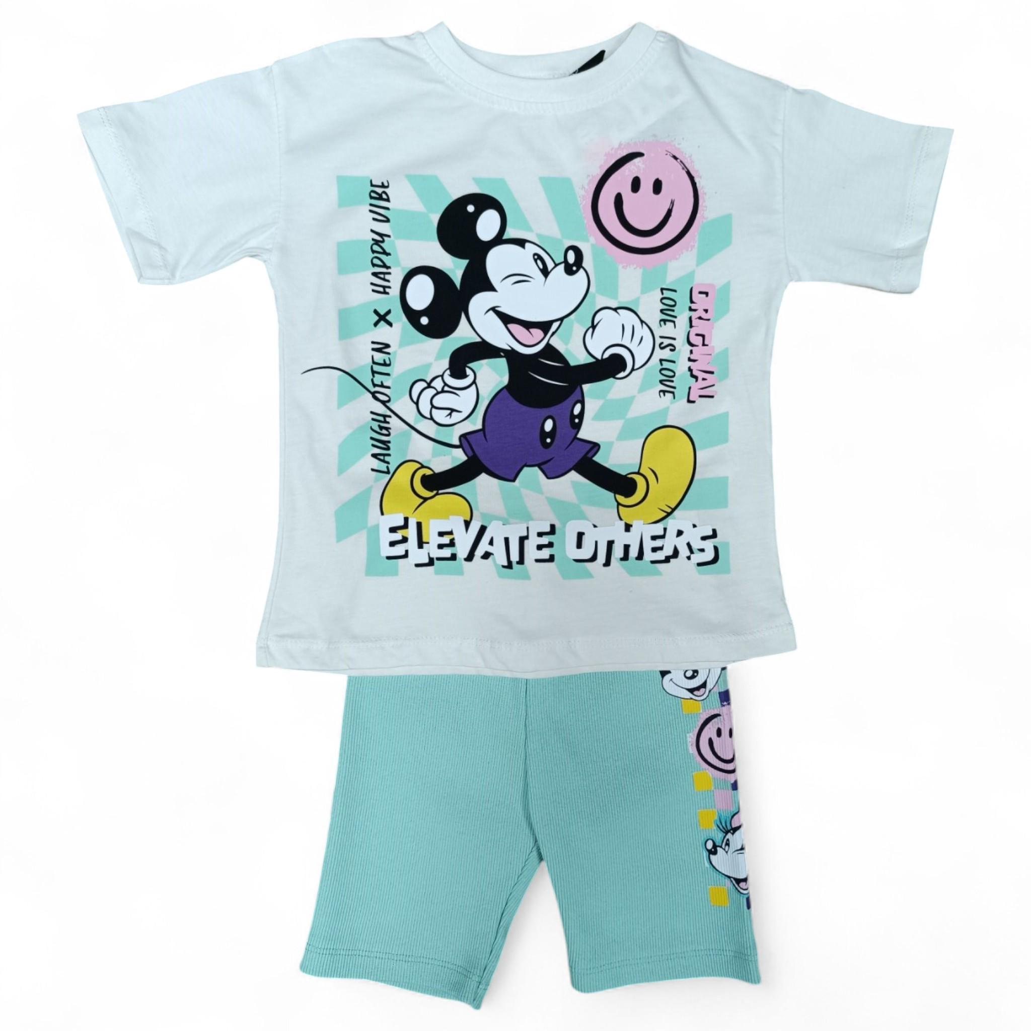 Костюм для девочки Joun Line Mickey Mouse велосипедки с футболкой 116 см Ivory (S_787809Ivory/116)