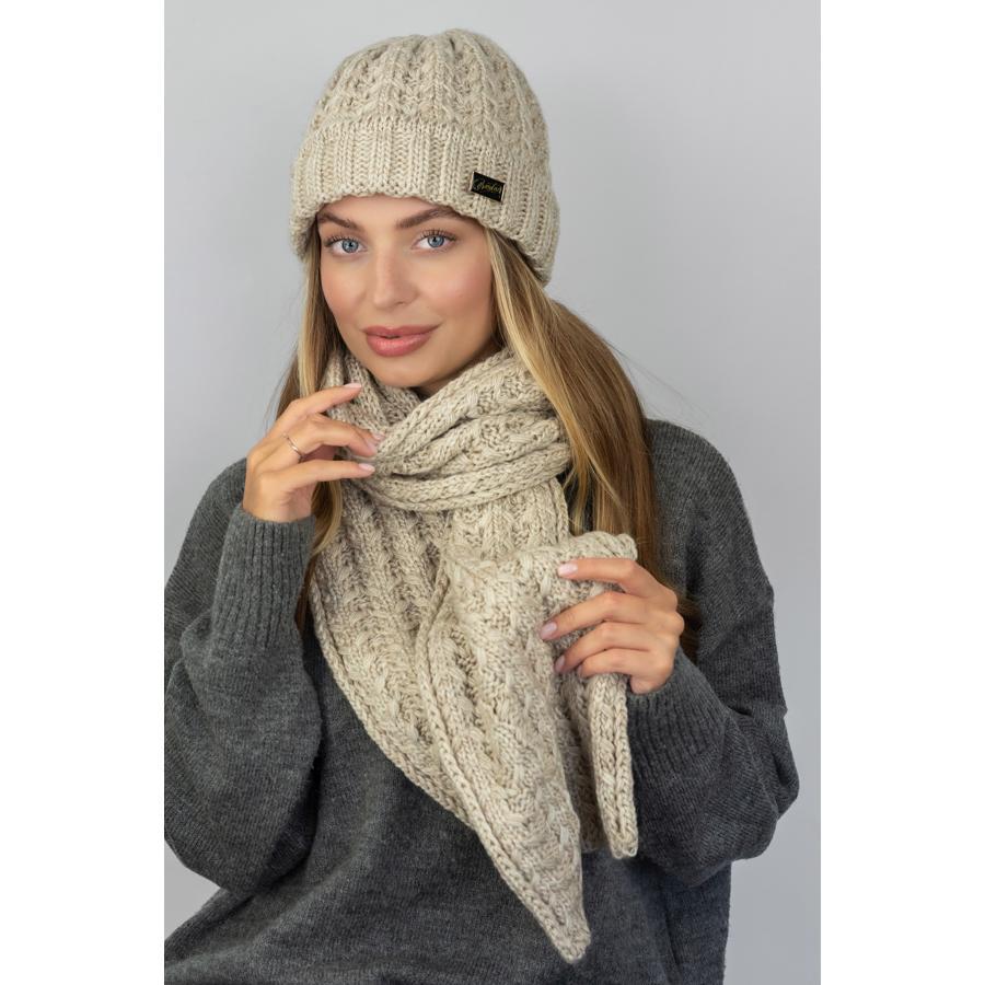 Комплект женский шапка утепленная флисом с шарфом Braxton 5306-1 One size Светлый кофе (275675)